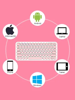 Runda Keycap Tăcut Tastatură de Gaming Wireless Bluetooth Tastatură Pentru Macbook Pro, iPhone, iPad, Tabletă Ultra-subțire Tastatură de Calculator