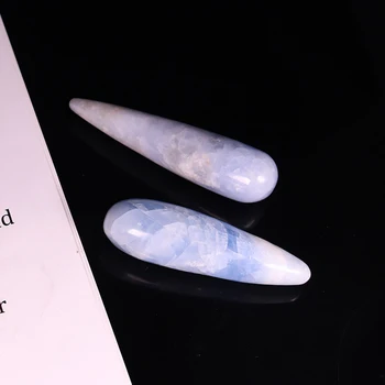 Runyangshi 1 buc albastru Natural quartz-am sculptat manual cianit cristal masaj stick-ul Din Madagasca