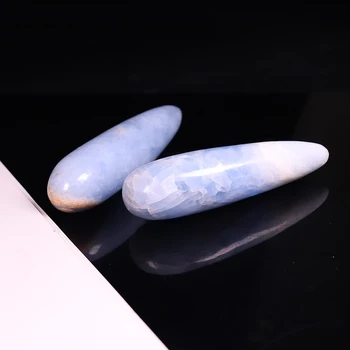 Runyangshi 1 buc albastru Natural quartz-am sculptat manual cianit cristal masaj stick-ul Din Madagasca