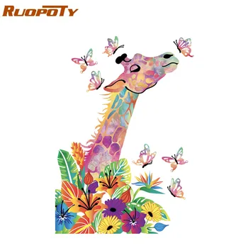 RUOPOTY Cadru de Imagine Girafa Diy Pictura De Numere Kit de Colorat Cu Numere de Arta de Perete Moderne Imagine De Numere Acasă Decoruri de Artă