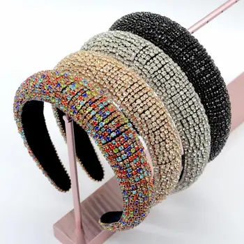 Ruoshui De Lux Complet Stras Hairband Pentru Femei Căptușit Bentita Baroc Rama De Mireasa De Moda Accesorii De Par Turban Tiara