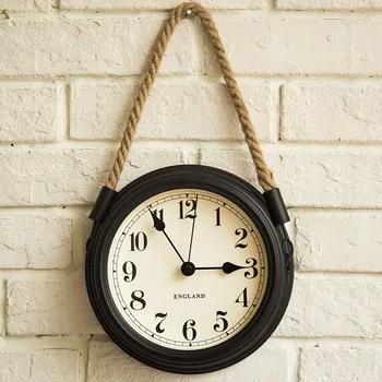Rustic Retro Ceas de Perete Metalic Vintage Tăcut Camera de zi Ceasuri de Perete Verde cu Dungi Bucătărie Relojes De Pared Decor Acasă ZB5WC