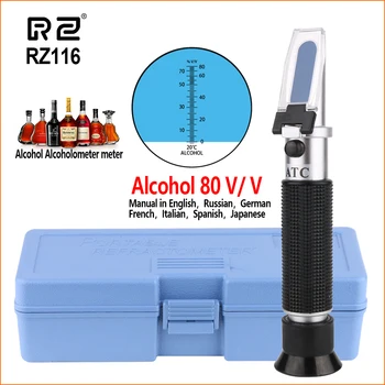 RZ Refractometru Alcool Portabil Auto Digital Vin Refractometru 0-80 Glicol Portabile Atc Brix Refractometru Cutie de Bere RZ116