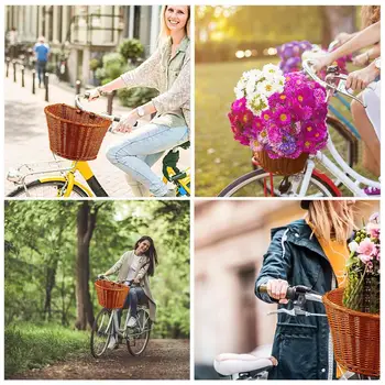 Răchită Fata Ghidon Bicicleta, Coșului de Marfă Mână-țesute Linii Frumoase Robust Și Durabil Folk Măiestrie Biciclete Coș de Răchită