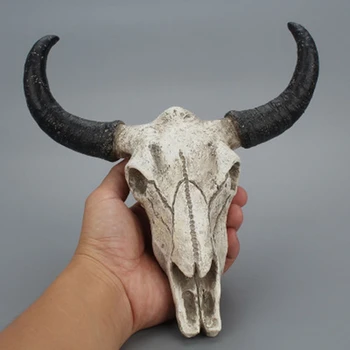 Rășină de Vacă Cap de Craniu Agățat de Perete Decor 3D de Animale Sălbatice Sculptură Figurine Meserii Coarnele pentru Decor Acasă