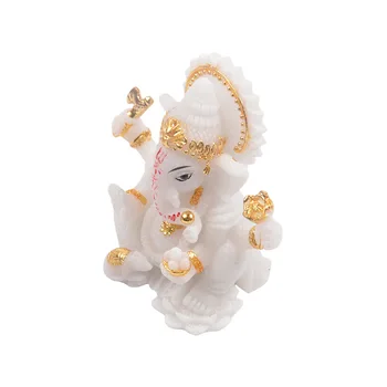 Rășină Elefant Indian Dumnezeu Statuie，Naturale de protecție a mediului material，artă Modernă sculptura，Acasă decor figurine