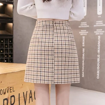 S-2xl coreean Carouri Lână Neregulate Fusta Femei 2020 Toamna Și Iarna Femei Plus Dimensiune Fuste Femei Fusta Mini Jupe Femme