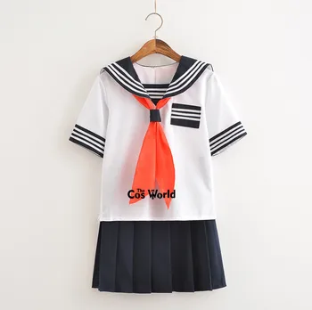 S-5XL sa convenabilă Shoujo Enma Ai de Vară Costum de Marinar Uniformă de Școală Elevii Pânză Topuri Fuste Costume Cosplay Anime