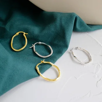 S ' STEEL Concis Neregulate coreea Cercei Cercuri de Argint 925 Earing Pendientes Mujer Boucles D'oreilles En Argent Bijuterii