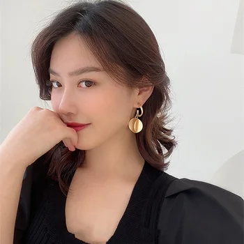 S925 Ac Stud Cercei pentru Femeile coreene la Modă Aur Mat Cercei Bijuterii en-Gros