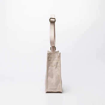 Sac de pânză albă simplă sălbatice sac de mesager ins umăr fată Japoneză pătrat mic sac