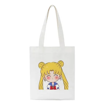 Sailor Moon 90 De Ani De Amuzant Geanta Crossbody Harajuku Umăr Saci De Panza Cat De Frumos Anime Geantă De Mână Drăguț Mari, Femei Sac Pungă