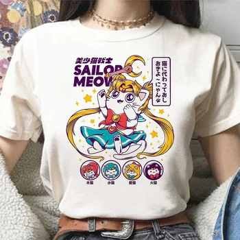 Sailor Moon Anime Haine 2021 Moda Femei T-Shirt Bumbac, Supradimensionat Tricou Maneca Scurta Kawaii Tricouri Casua Harajuku Topuri