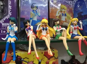 Sailor Moon PAUZA FIGURA Sailor Mercur, Sailor Jupite Sailor Venus Acțiune Figura Model de Păpuși Jucarii pentru Copii Cadouri