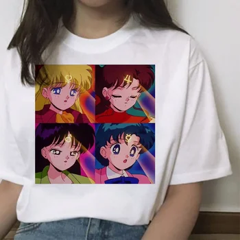 Sailor Moon Tricou de Vara Harajuku Femei T-shirt Dulce Print Ullzang Tricou Kawaii Femei Top Tricouri Maneca Scurta camasi grafice