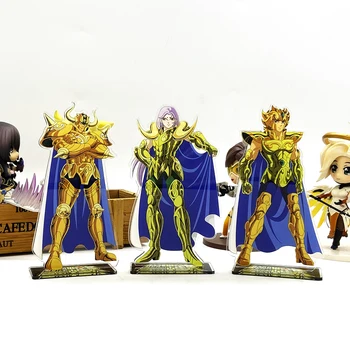 Saint Seiya Zodiac Aldebaran Mu Aiolia acrilic figura model de placa suport tort fân anime Japoneze
