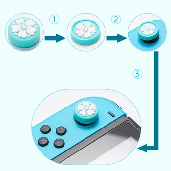 Sakura thumb grips caz pentru nintendo comutator capac controller joystick acoperire pentru nintendo comutator lite joycon butoane accesorii