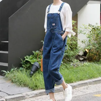 Salopete Femei Denim Vara Suspensor de sex Feminin Harajuku New Street Wear Student Simplu Minunat All-meci slab Plus Size 2XL de zi cu Zi
