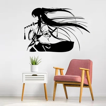 Samurai, Gheișe Japoneze Katana Sabii Anime Decorative De Perete Autocolant Vinil Interior Home Decor Camera Decalcomanii Detașabil Murală
