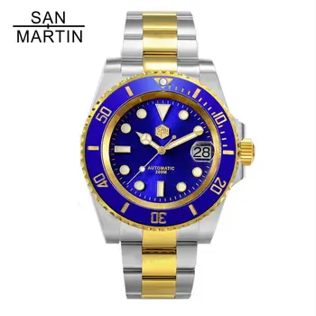 San Martin Ocean Master Ceas de Lux pentru barbati Safir de Sticlă-Ceramică Automată Stainlees Steel relogio masculino часы relojes Noi
