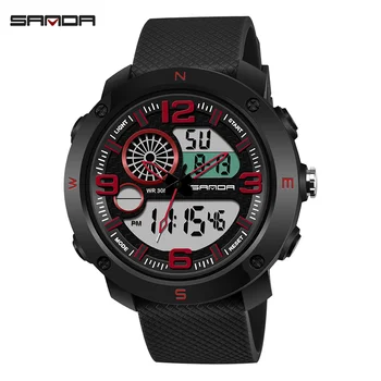 SANDA 762 NOU Sport Barbati Top Brand de Lux Militare Digital Quartz Dual Time Ceasul Bărbați Impermeabil Ceas relogio masculino