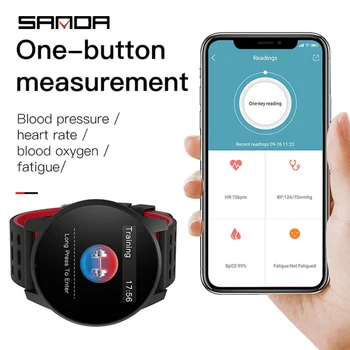 SANDA Mens ceas inteligent femei de monitorizare a ritmului cardiac sănătate sportiv ceas digital de alarmă ceas bratara Bluetooth relogio masculino