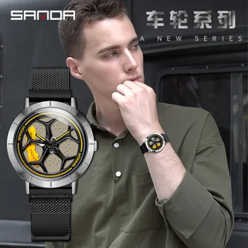 SANDA Moda Barbati Plasă de Oțel Ceas de Lux Calendar Cuarț Încheietura Ceasuri de Afaceri Ceas Casual pentru Omul Ceas Relogio Masculino