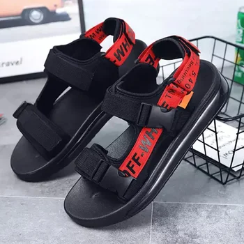 Sandale Bărbați Agrement Catarama Spori Respirabil Pantofi De Sex Masculin La Modă În Aer Liber Negru Confortabile Pantofi Pentru Bărbați