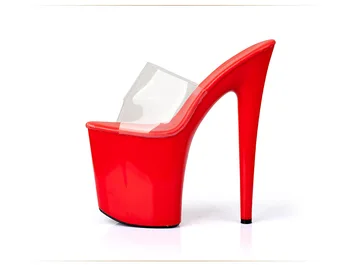 Sandale de Vara 2019 Cristal Papuci de casă Ultra Înaltă Tocuri de 20cm Transparent rezistent la apa Rece, Papuci de bine cu șantiere Mari de Pantofi pentru Femei
