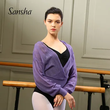 Sansha Versiunea Mare Femei Fete Tricotaje de Balet, Dans de Top Warm Up Tricotate Imbracaminte 80AH0001A