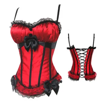 Sapubonva corset overbust vesta de top de flori dantelă verde roșu corsete și bustiers curele de spaghete corset talie de epocă doamnelor