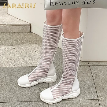Sarairis 2020 Nou-Veniți De Mari Dimensiuni 46 Platforma Cizme De Vara Pantofi Femei Zip-Up Solid Genunchi-Cizme Înalte Femeie Pantofi