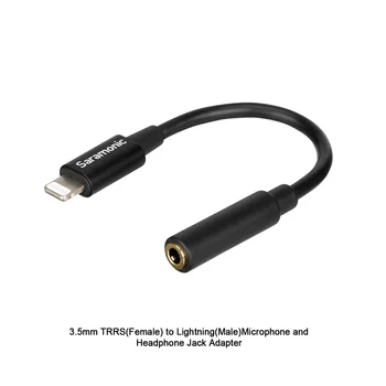 Saramonic SR-C2002 de sex Feminin de 3,5 mm pentru Apple MFi Certificate Fulger Microfon Cablu, Compatibil cu iPhone, iPad, Smartphone-uri si
