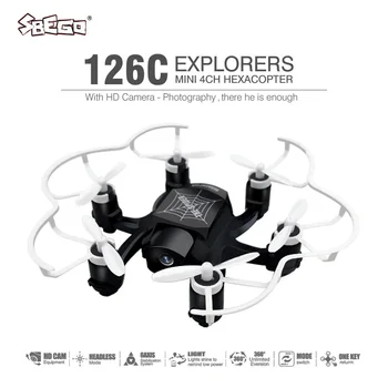 SBEGO 126C Spider Drone 2.4 G 3D 6Axis Gyro Elicopter RC Rola O Cheie Reveni Modul Dual 4CH cu 2MP Camera HD VS FQ777