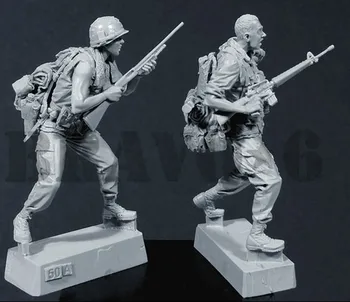 Scara 1/35 Războiului din Vietnam soldați americani asistă 2 persoane miniaturi Rășină Model Kit figura Transport Gratuit
