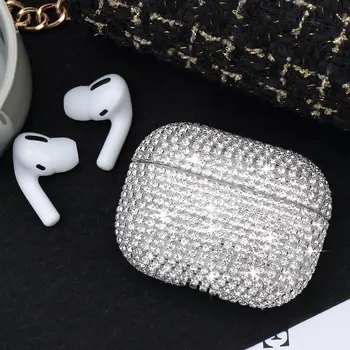 Sclipici 3D Drăguț Bling Diamante fără Fir Bluetooth Casti Accesorii Slim Greu de Caz pentru Apple Airpods Pro-săculeț pentru Încărcare Acoperi