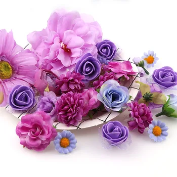 Se amestecă Stil 60g Colorate 50PC Decor Capete de Flori Artificiale Flori de Matase Petrecere de Nunta de Decorare Accesorii de Par