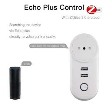 SE ZigBee3.0 Dual USB Wireless Plug Socket SmartThings App Control de la Distanță Echo Plus de Control Vocal Lucra cu Alexa de Start Google