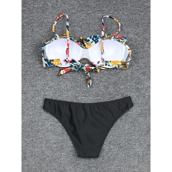 SEASHY sex Feminin, Două Piese de costume de Baie cu Talie Joasa Bikini Florale de Imprimare de Costume de baie Push Up Costum de Baie Maillot De Bain Tanga Sexy 2021