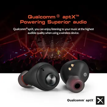 Secret QCC010 TWS Bluetooth 5.0 Căști Qualcomm aptX Wireless Căști de Anulare a Zgomotului cu Microfon,Redare 77H