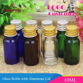Sedorate 30 buc/Lot de Sticlă Pentru Ambalaje Cosmetice Mini-Flacon 10ML Chihlimbar Albastru de Sticlă Sticla Cu Aluminiu Capac YM036