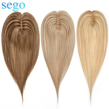 SEGO 6x9cm Remy de Păr Uman de Mătase de Bază Toppers Pentru Femei Naturala Parului Extensii de Par Top Mesa Drept Indian Păr