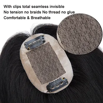 SEGO 6x9cm Remy de Păr Uman de Mătase de Bază Toppers Pentru Femei Naturala Parului Extensii de Par Top Mesa Drept Indian Păr