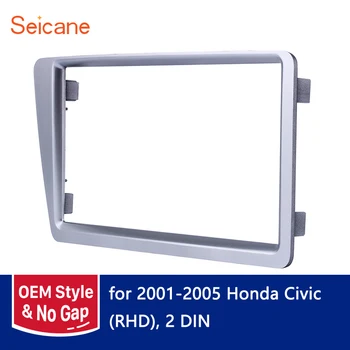 Seicane 2 din Argint 173*98 178*100 178*102mm DVD Auto Radio Cadru Fascia Panel Kit pentru 2001 2002 2003 2004 2005 Honda Civic RHD