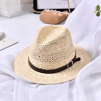 Seioum Panama Pălărie de Vară, Pălării de Soare pentru Femei de Plaja Pălărie de Paie pentru Bărbați UV Capac de Protecție chapeau femme 2020