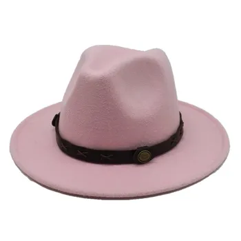 Seioum Superstar unisex Lână pură margine largă Primavara-vara simțit pălării pălării pentru femei chapeau femme top Capac Cadou de Ziua Îndrăgostiților