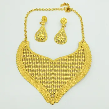 Selecție variată de nunta elegant Dubai Africane colecție de Bijuterii aur cercei colier romantic femeie bijuterii de mireasa