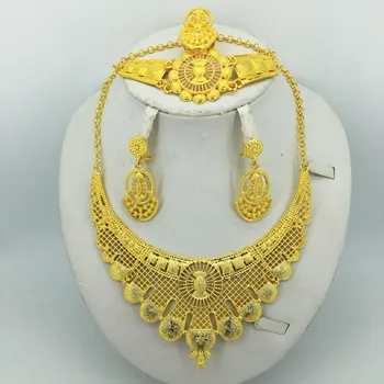 Selecție variată de nunta elegant Dubai Africane colecție de Bijuterii aur cercei colier romantic femeie bijuterii de mireasa