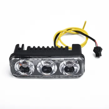 Semnalizare Lumini de Ceață Față, Mașină de 3 LED-uri Albe+Amber Set