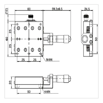 SEMX60-AC X Liniare Etapă, X Micrometru Manuală de Precizie Liniare Traducere Etapă de Deplasare Platformă X Axe Liniare, în Etapa Slidi